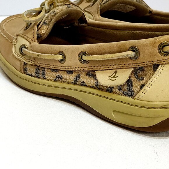 Sperry Top-Sider Angelfish 5.5M Boat Shoes Loafers Leather Upper Leopard Print - Picture 9 of 12